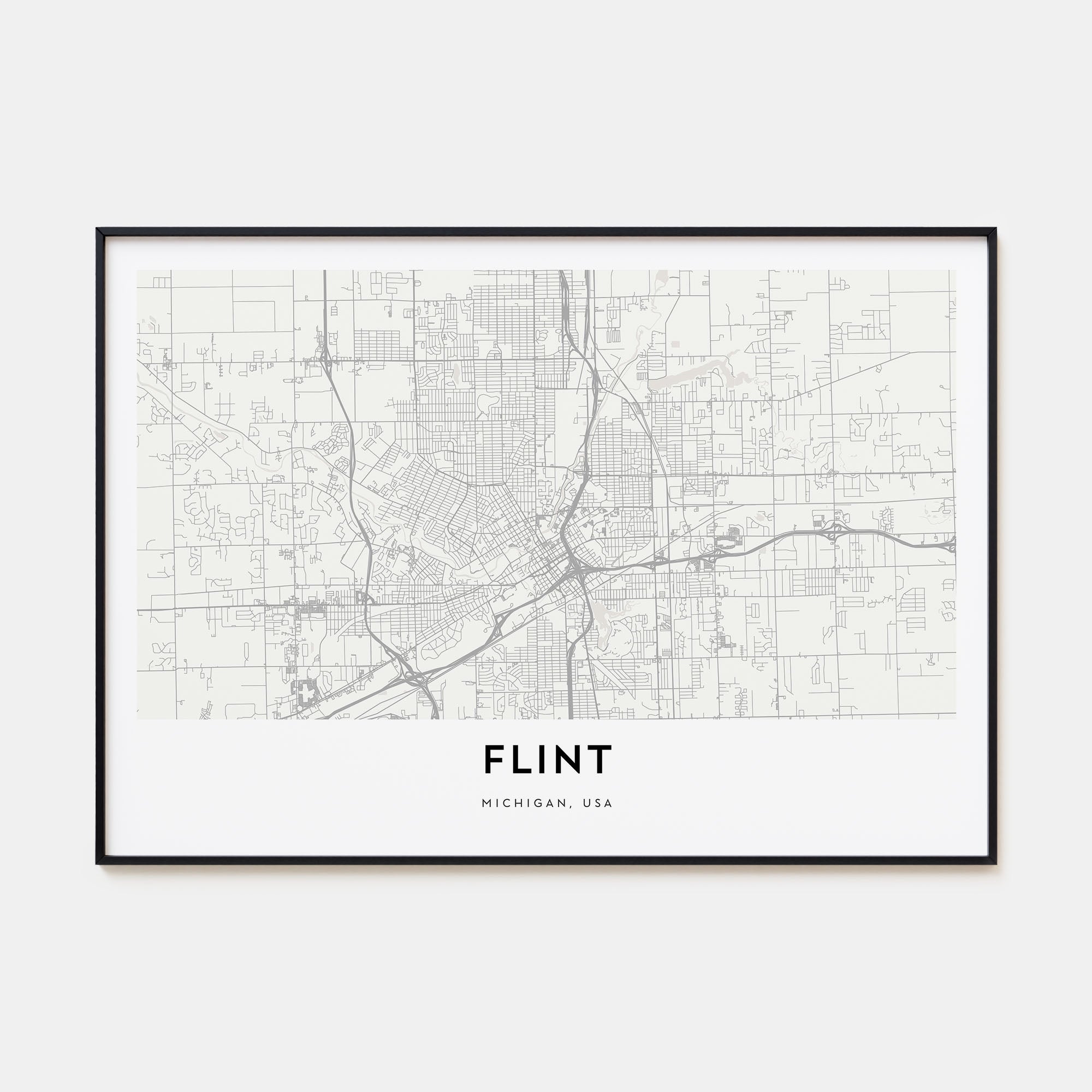 Flint Map Landscape Poster