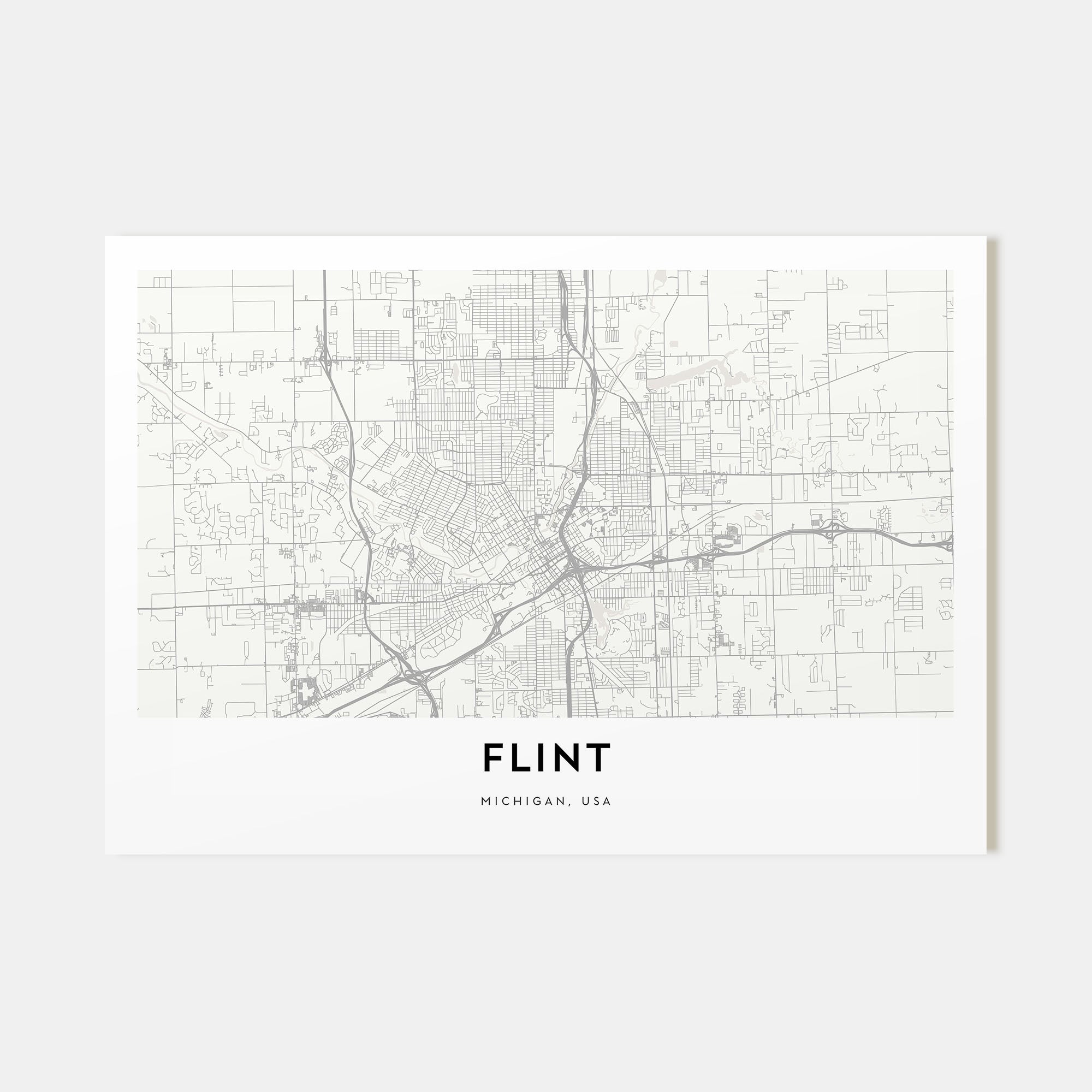 Flint Map Landscape Poster