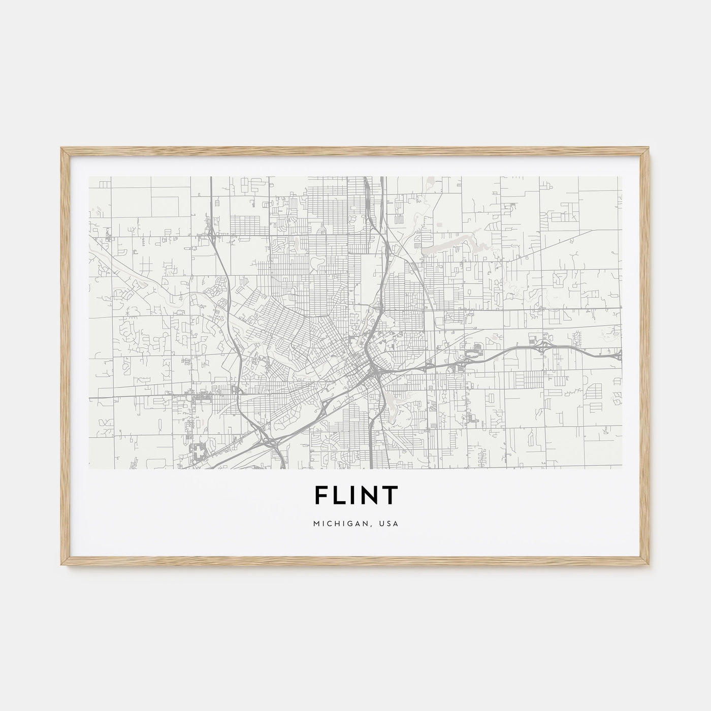 Flint Map Landscape Poster