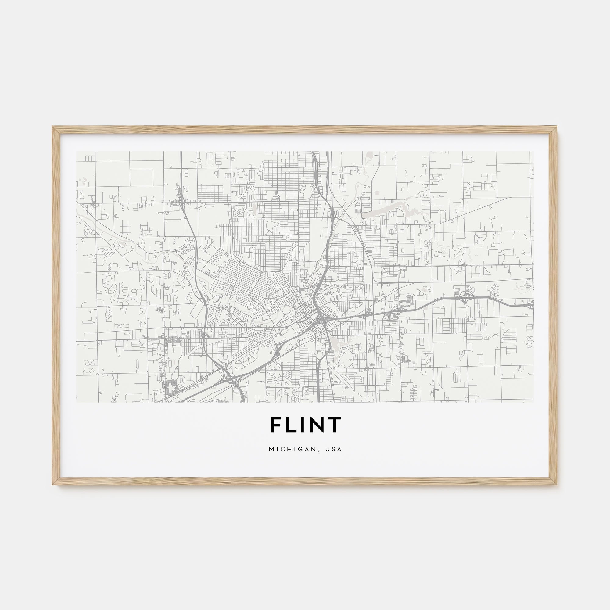 Flint Map Landscape Poster