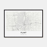 Flint Map Landscape Poster