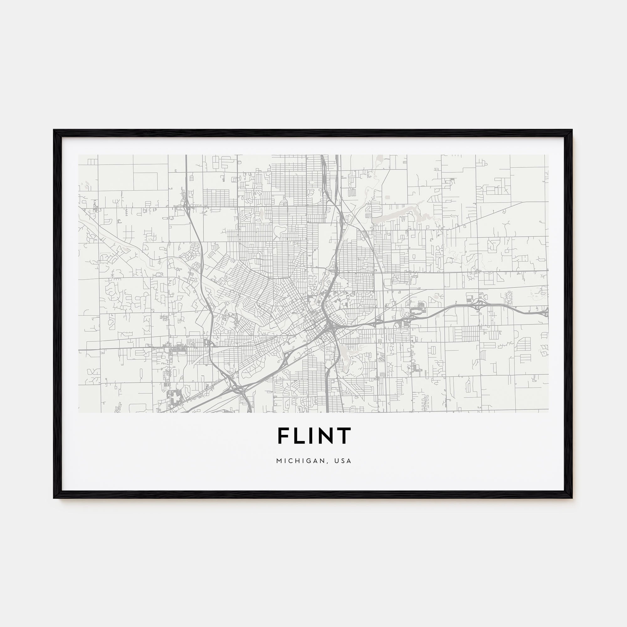 Flint Map Landscape Poster