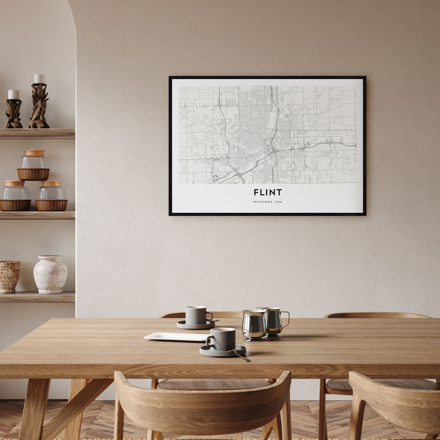 Flint Map Landscape Poster