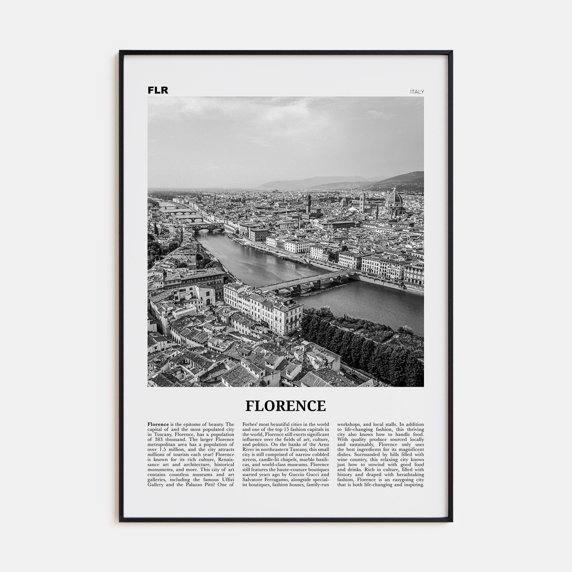 Florence Travel B&W No 2 Poster