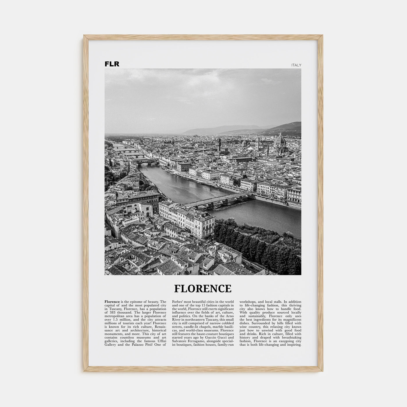 Florence Travel B&W No 2 Poster