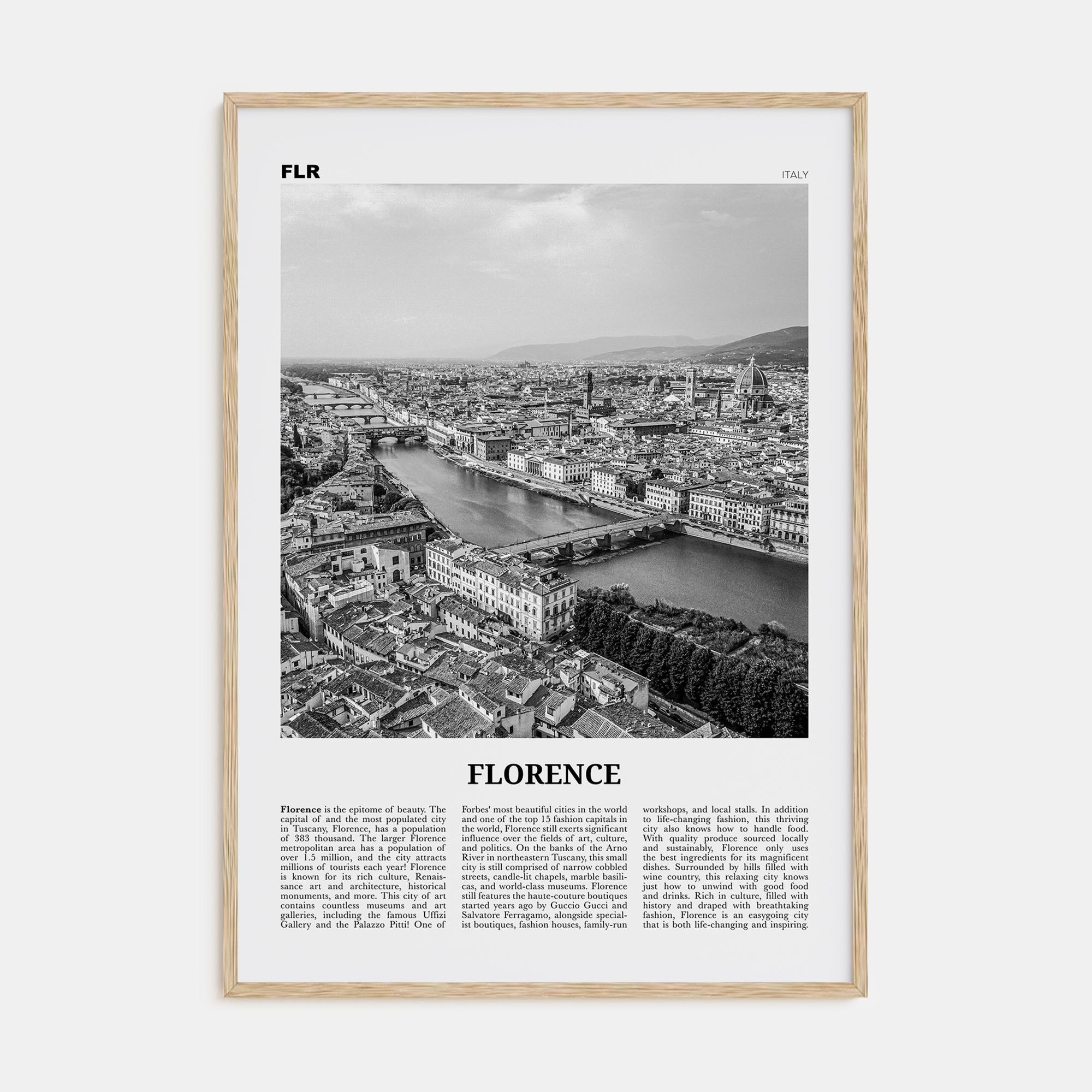 Florence Travel B&W No 2 Poster