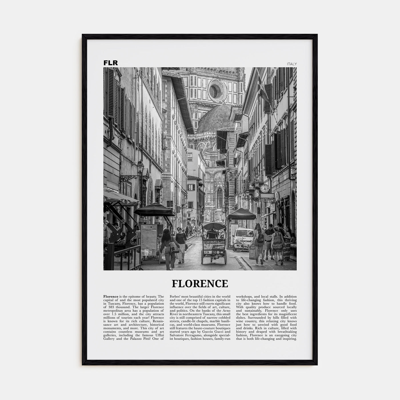 Florence Travel B&W No 3 Poster