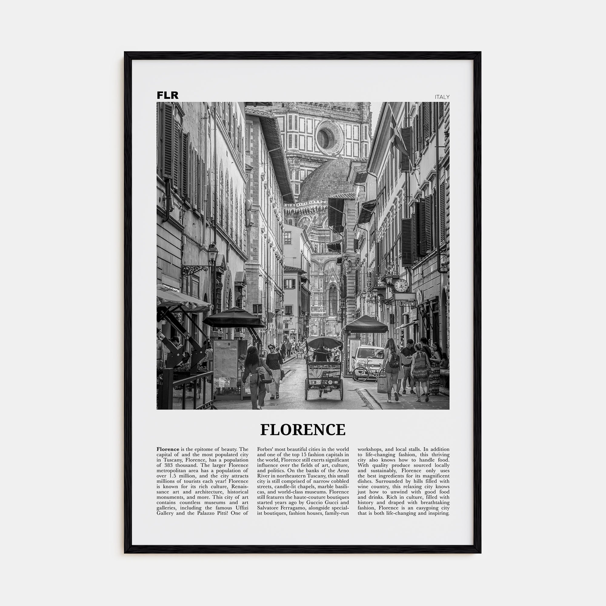 Florence Travel B&W No 3 Poster