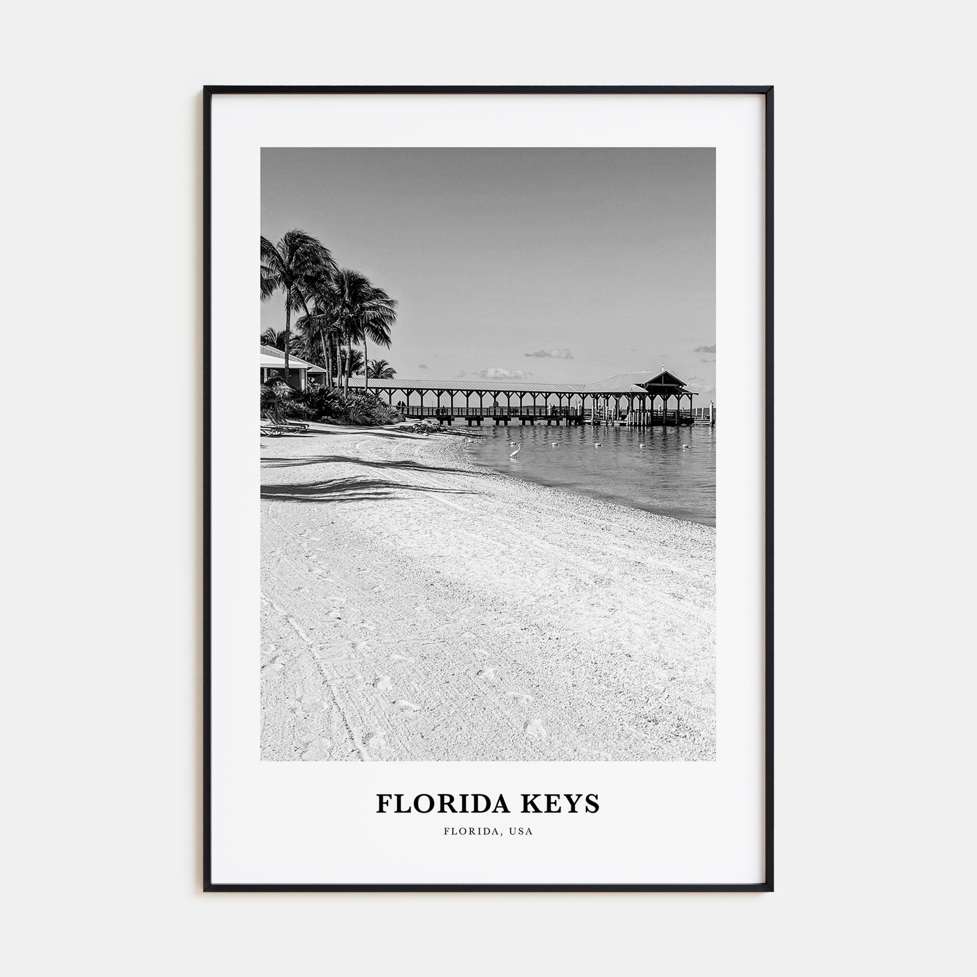 Florida Keys Portrait B&W Poster