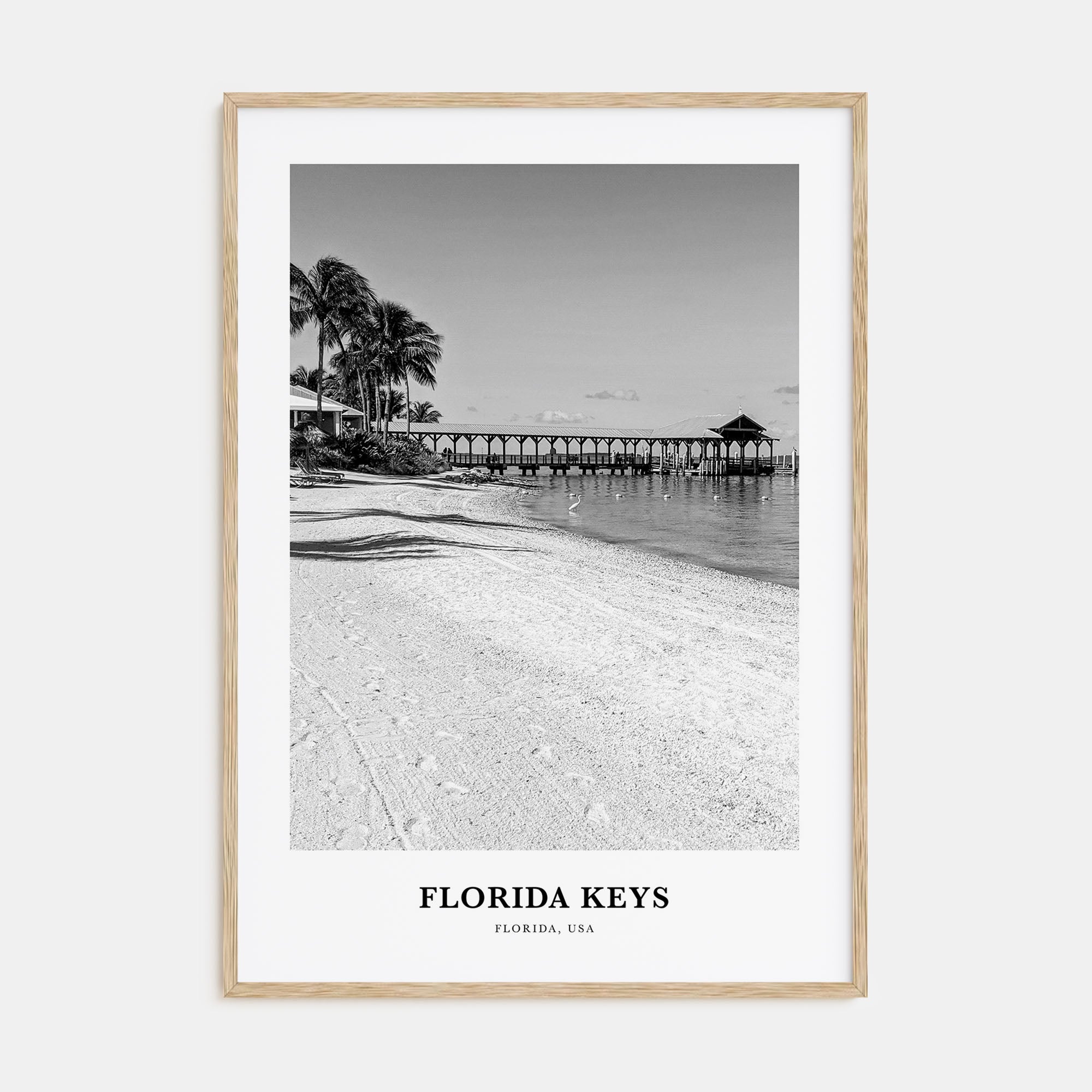 Florida Keys Portrait B&W Poster