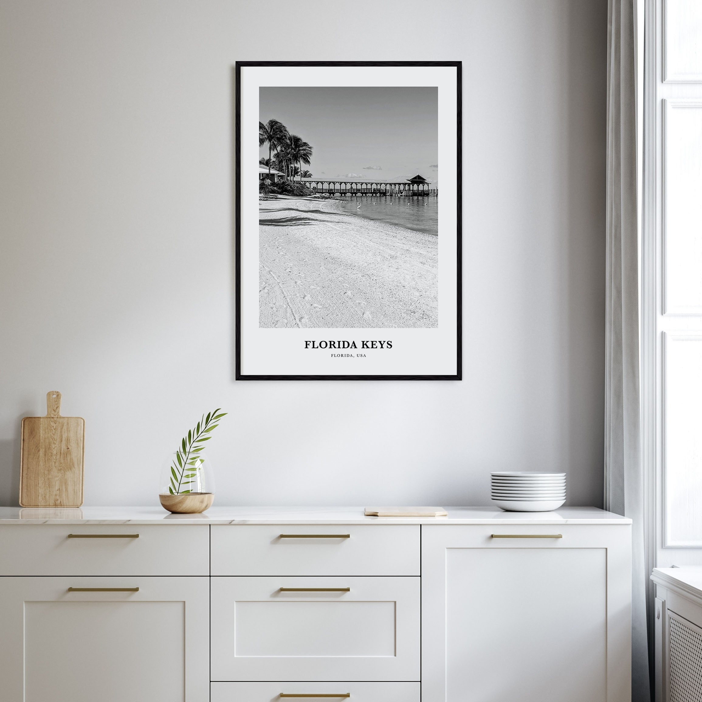 Florida Keys Portrait B&W Poster