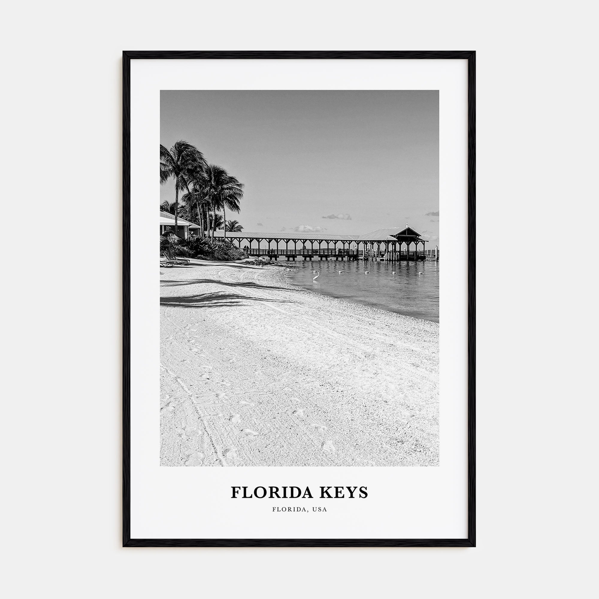 Florida Keys Portrait B&W Poster