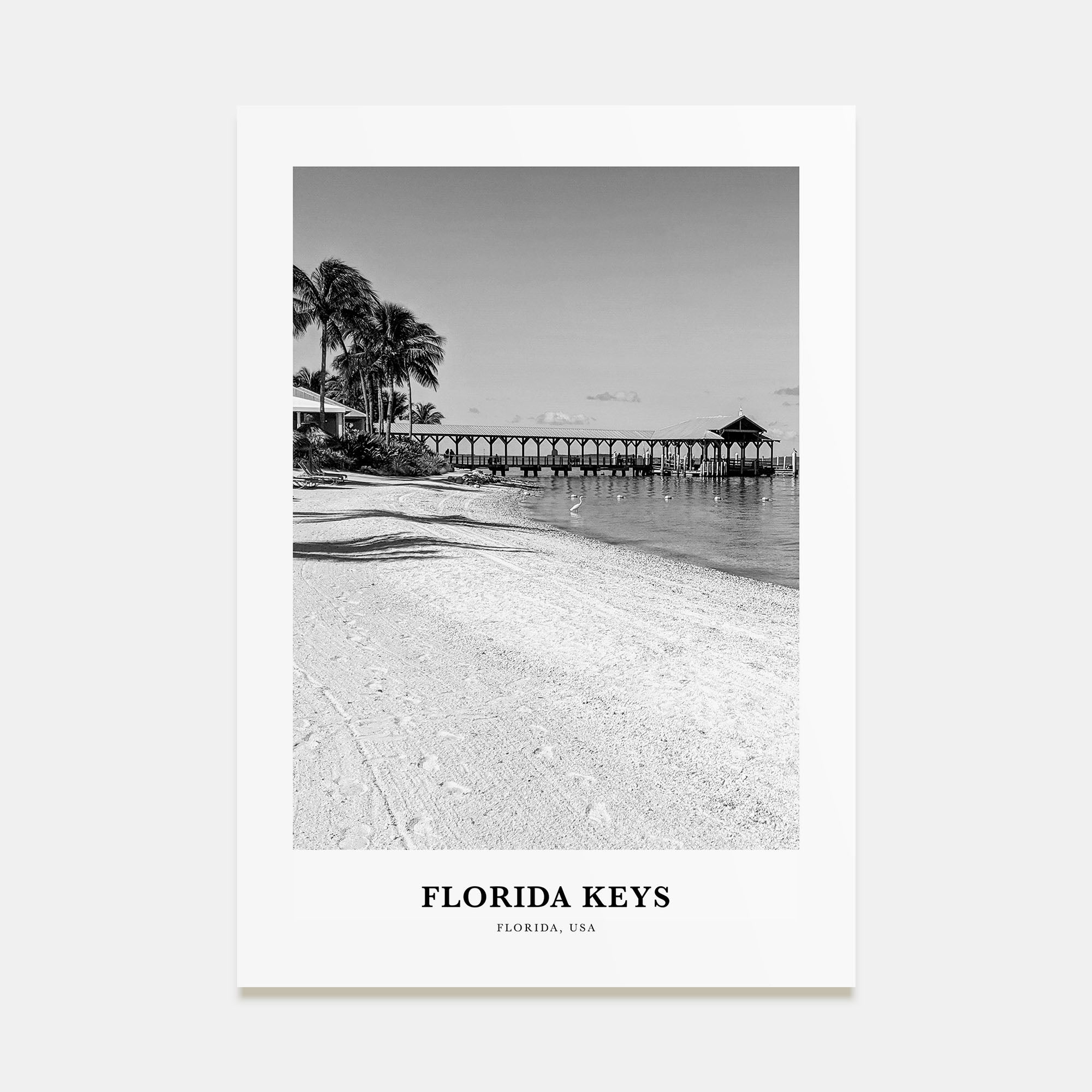 Florida Keys Portrait B&W Poster