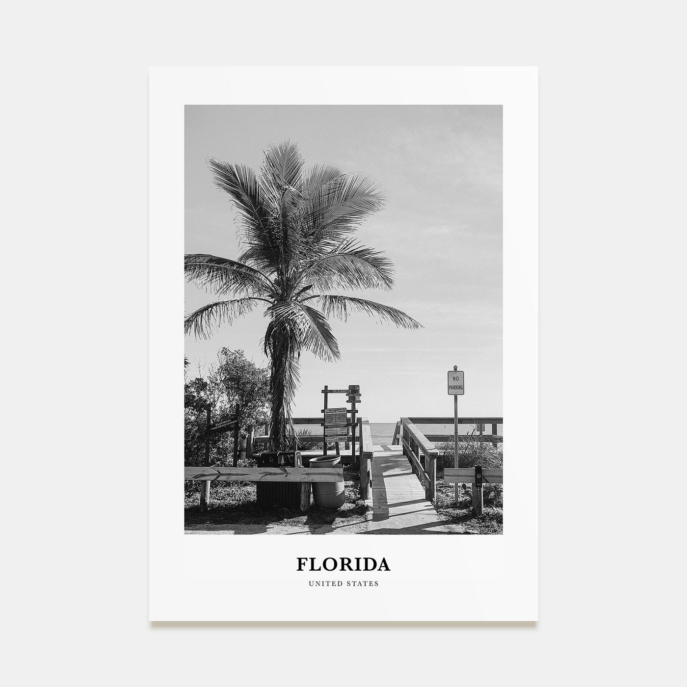 Florida Portrait B&W No 3 Poster