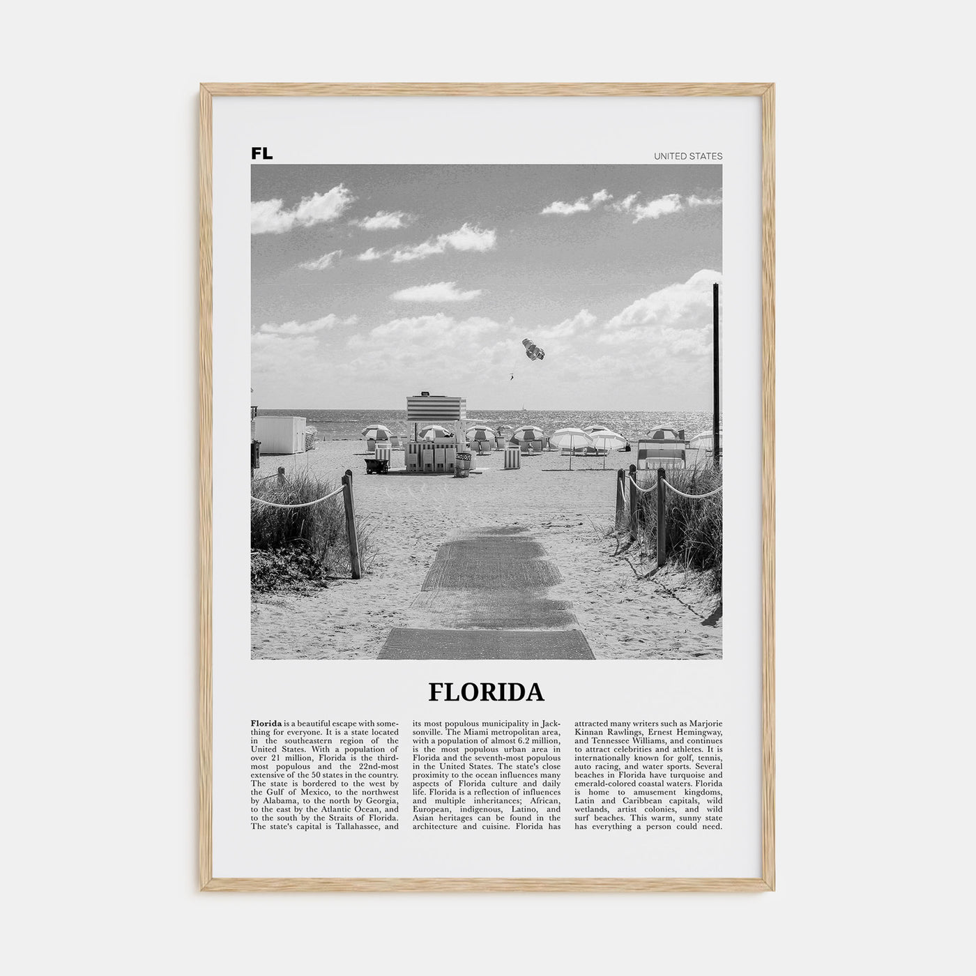 Florida Travel B&W No 2 Poster