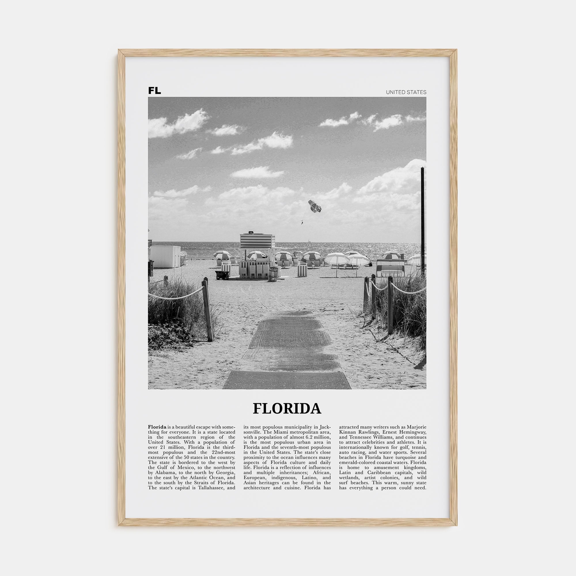 Florida Travel B&W No 2 Poster