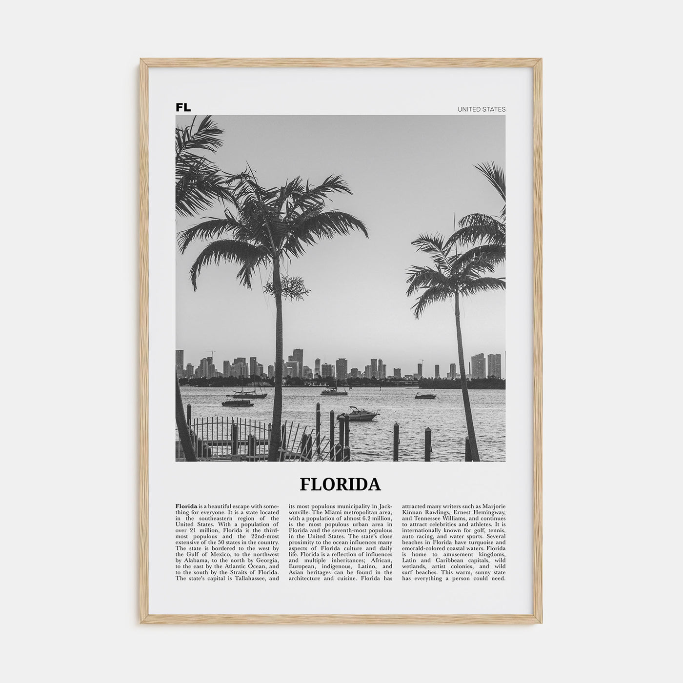 Florida Travel B&W No 3 Poster