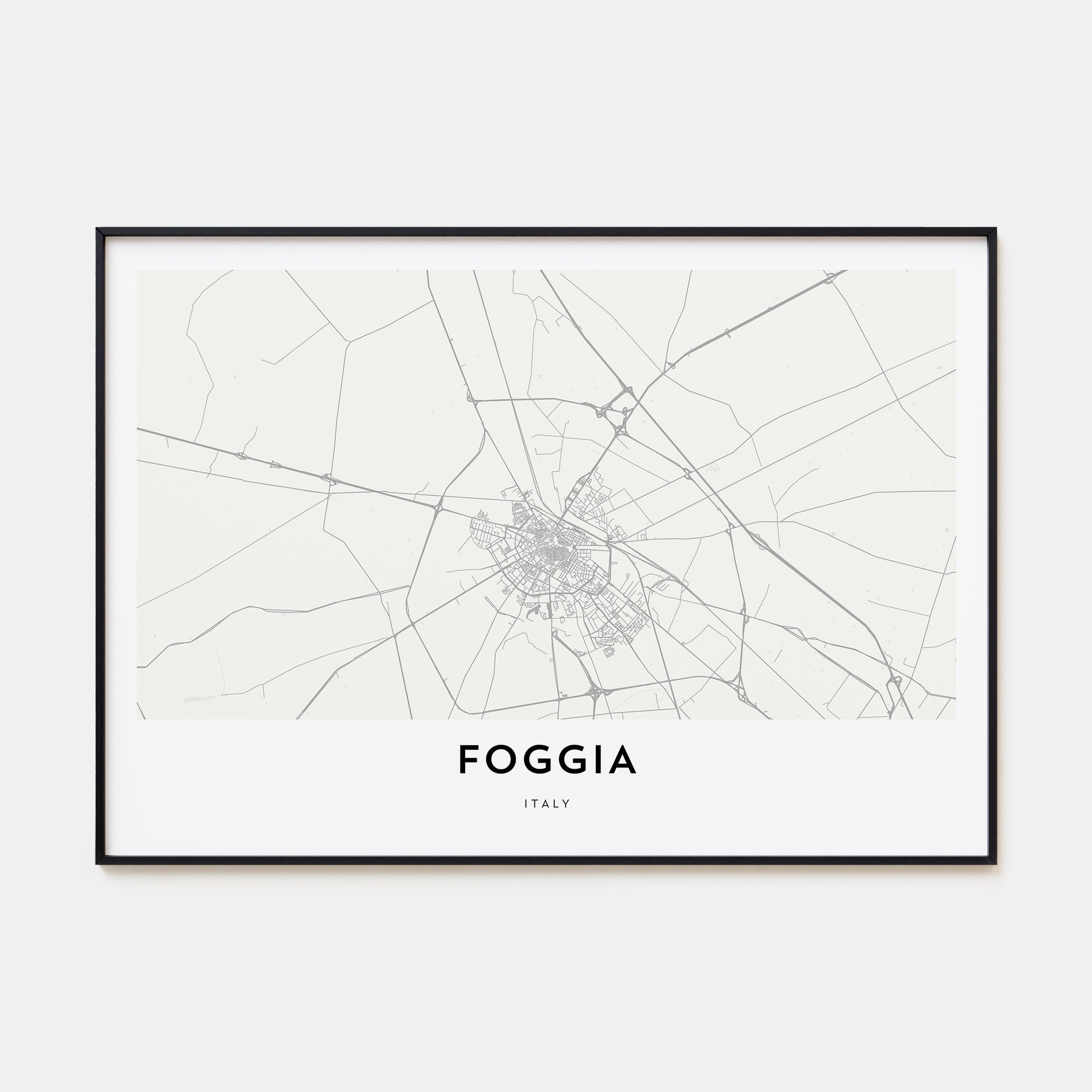Foggia Map Landscape Poster