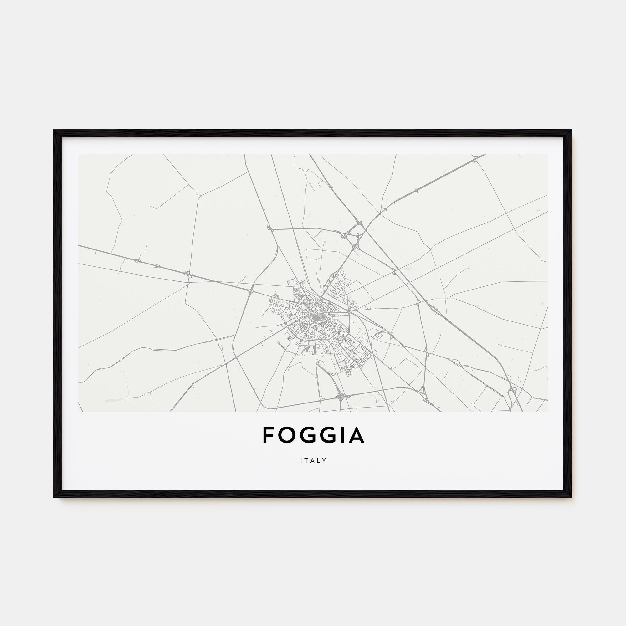 Foggia Map Landscape Poster