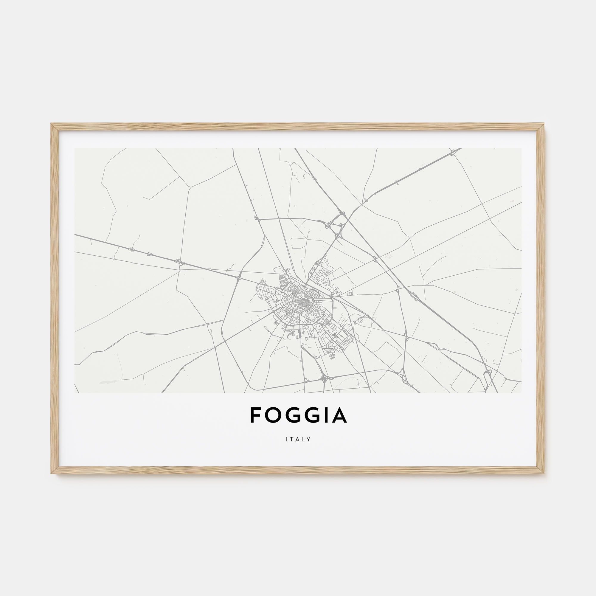 Foggia Map Landscape Poster