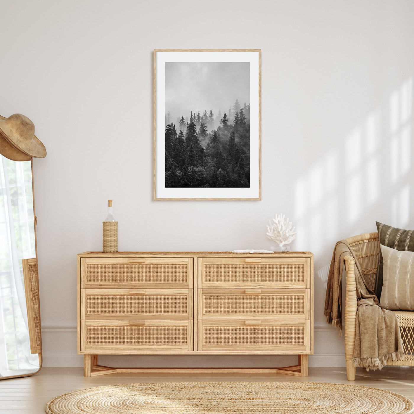 Foggy Forest Photo B&W No 1 Poster