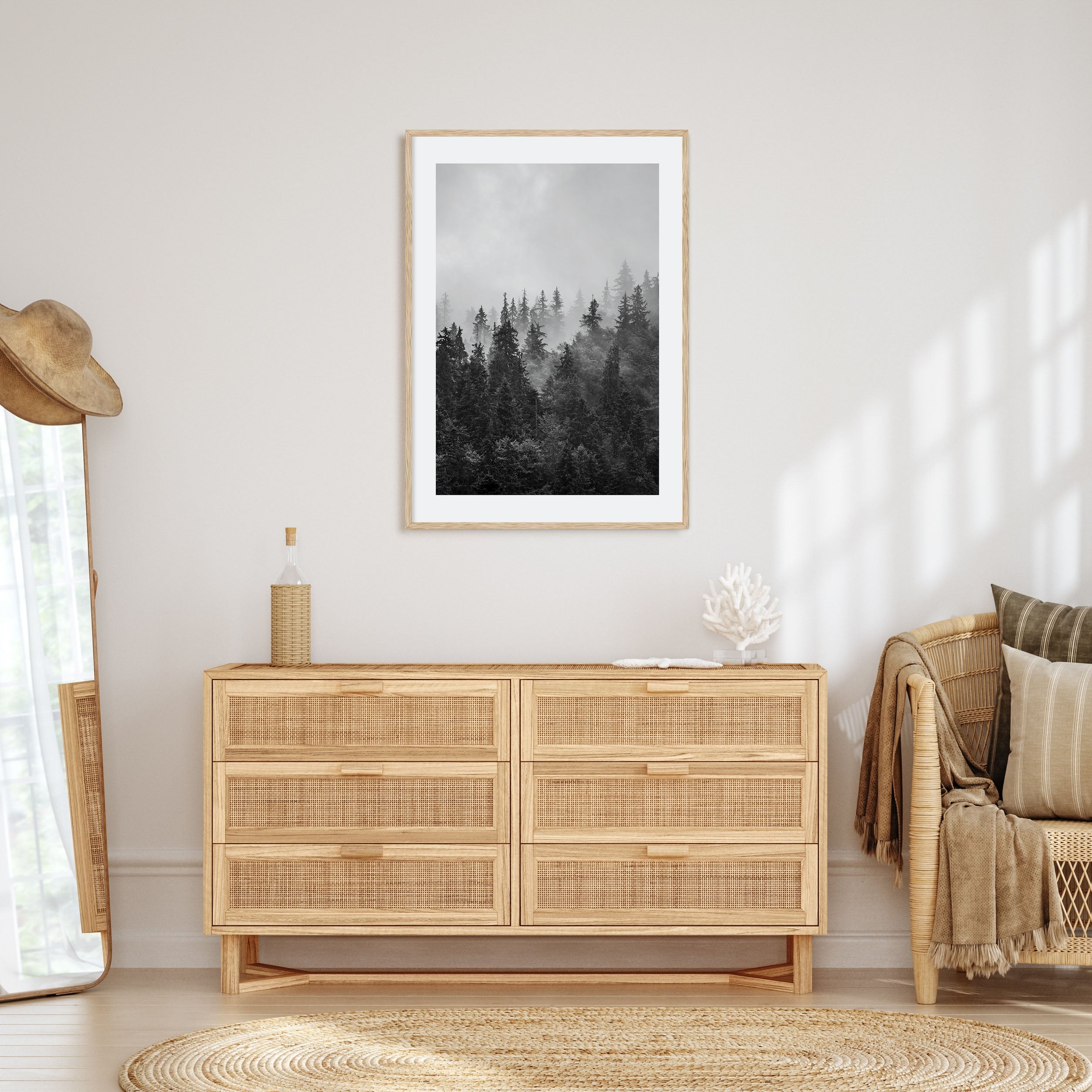 Foggy Forest Photo B&W No 1 Poster