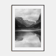 Foggy Lake Mountains Photo B&W No 1 Poster