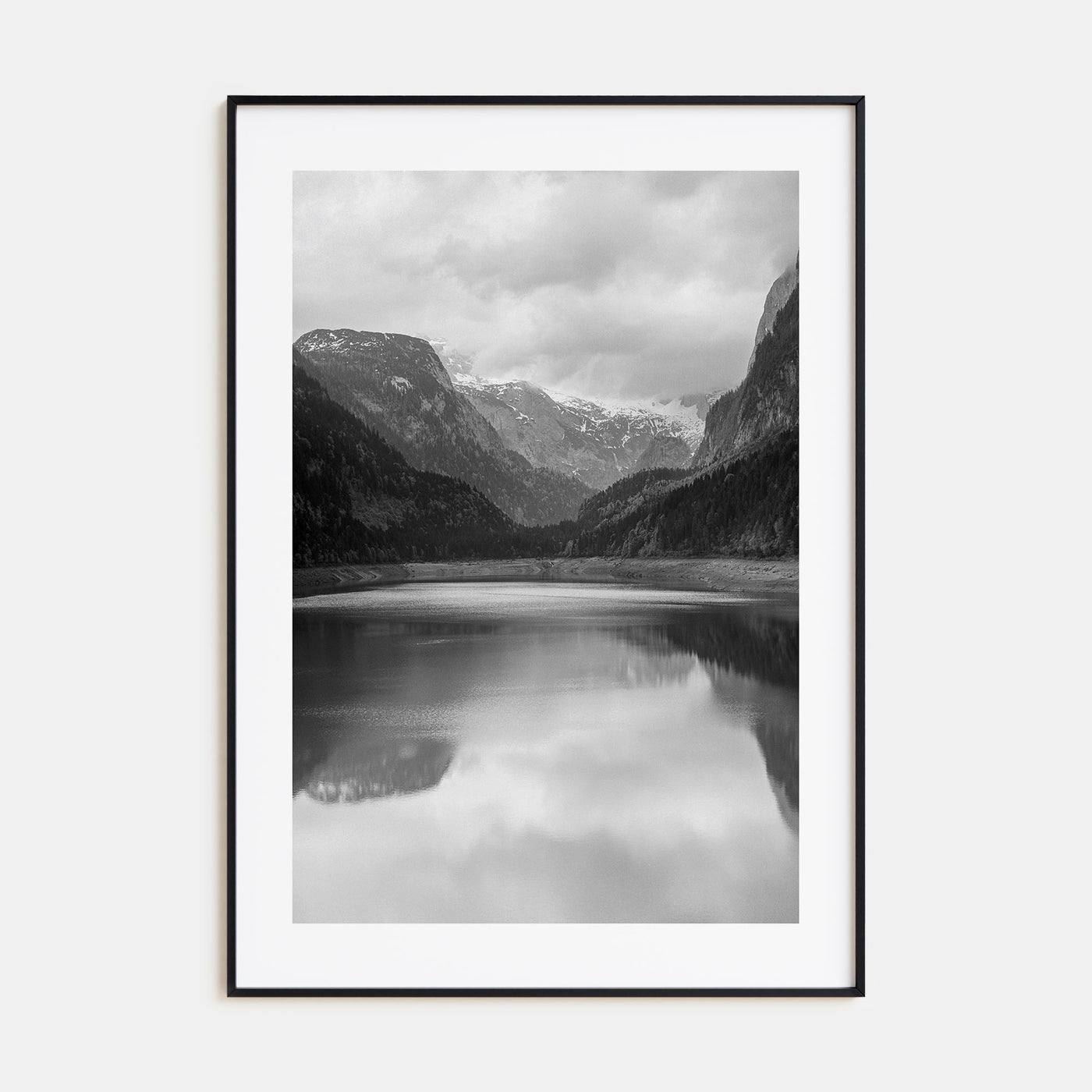 Foggy Lake Mountains Photo B&W No 1 Poster