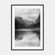 Foggy Lake Mountains Photo B&W No 1 Poster