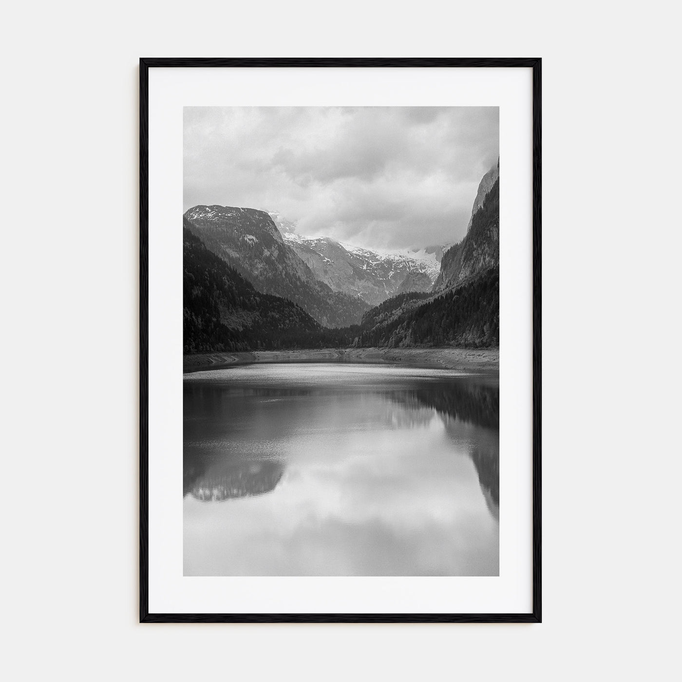 Foggy Lake Mountains Photo B&W No 1 Poster