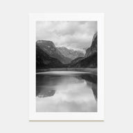 Foggy Lake Mountains Photo B&W No 1 Poster
