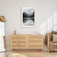 Foggy Lake Mountains Photo B&W No 1 Poster