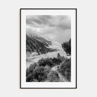 Foggy Lake Mountains Photo B&W No 2 Poster