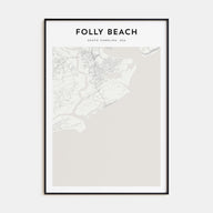 Folly Beach Map Portrait Poster