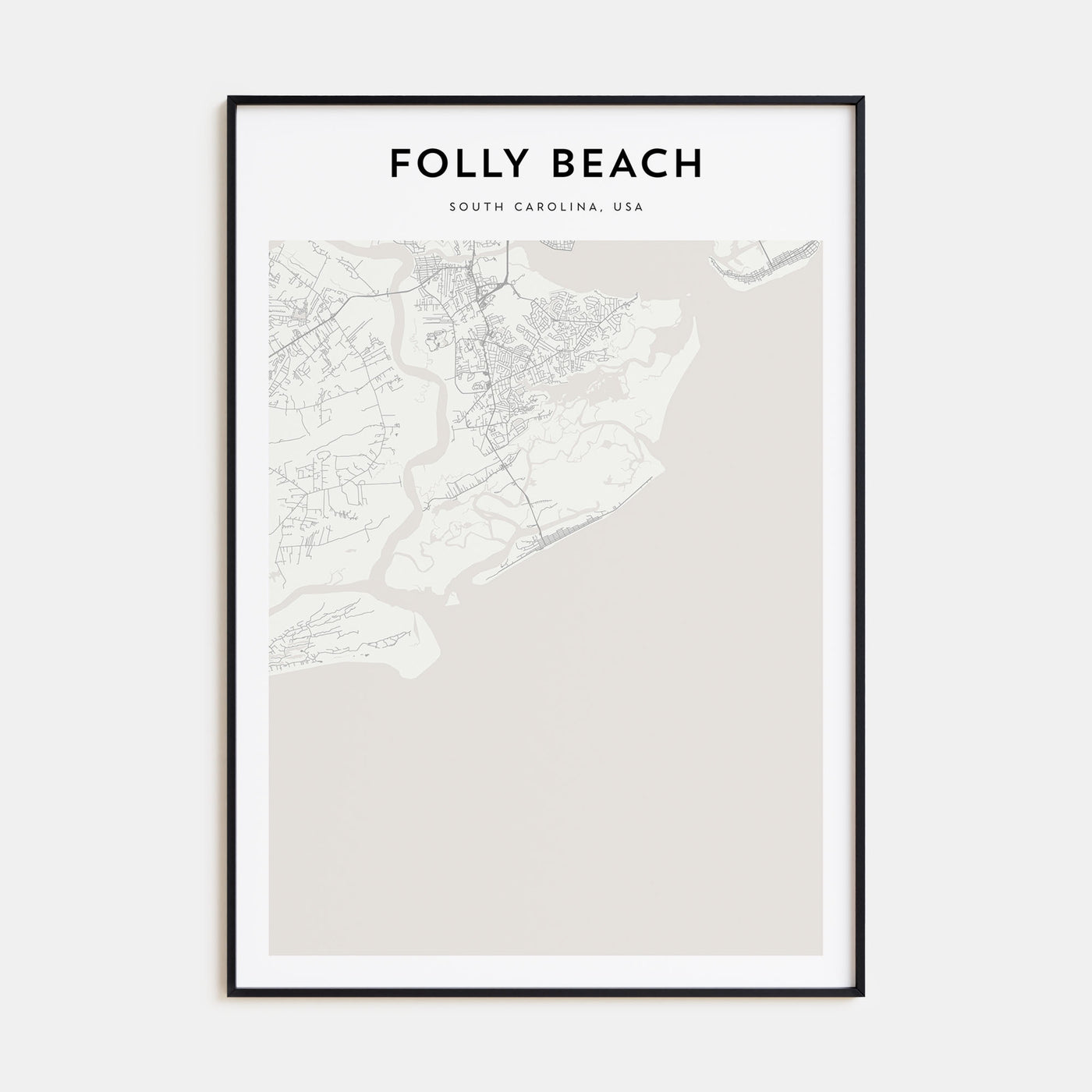 Folly Beach Map Portrait Poster
