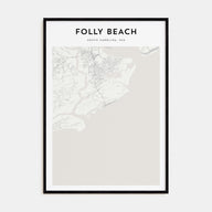 Folly Beach Map Portrait Poster