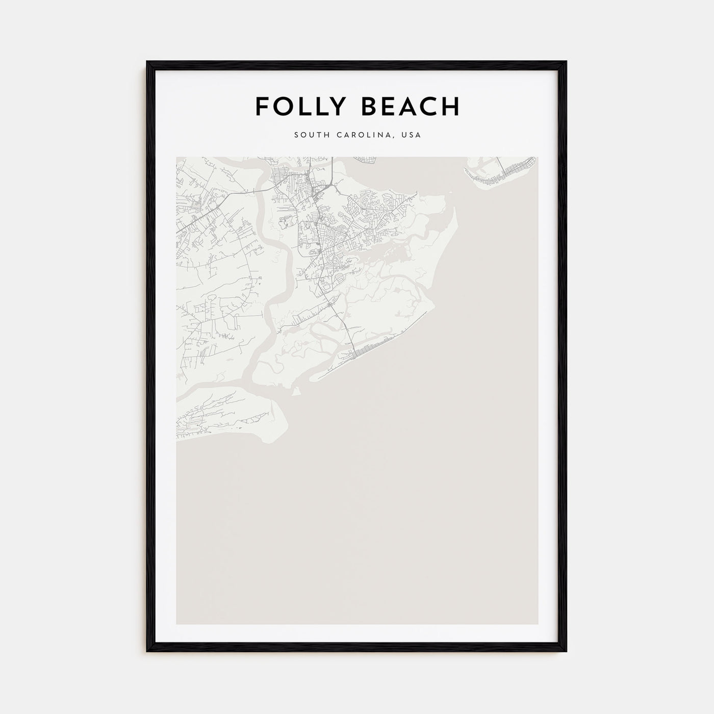 Folly Beach Map Portrait Poster