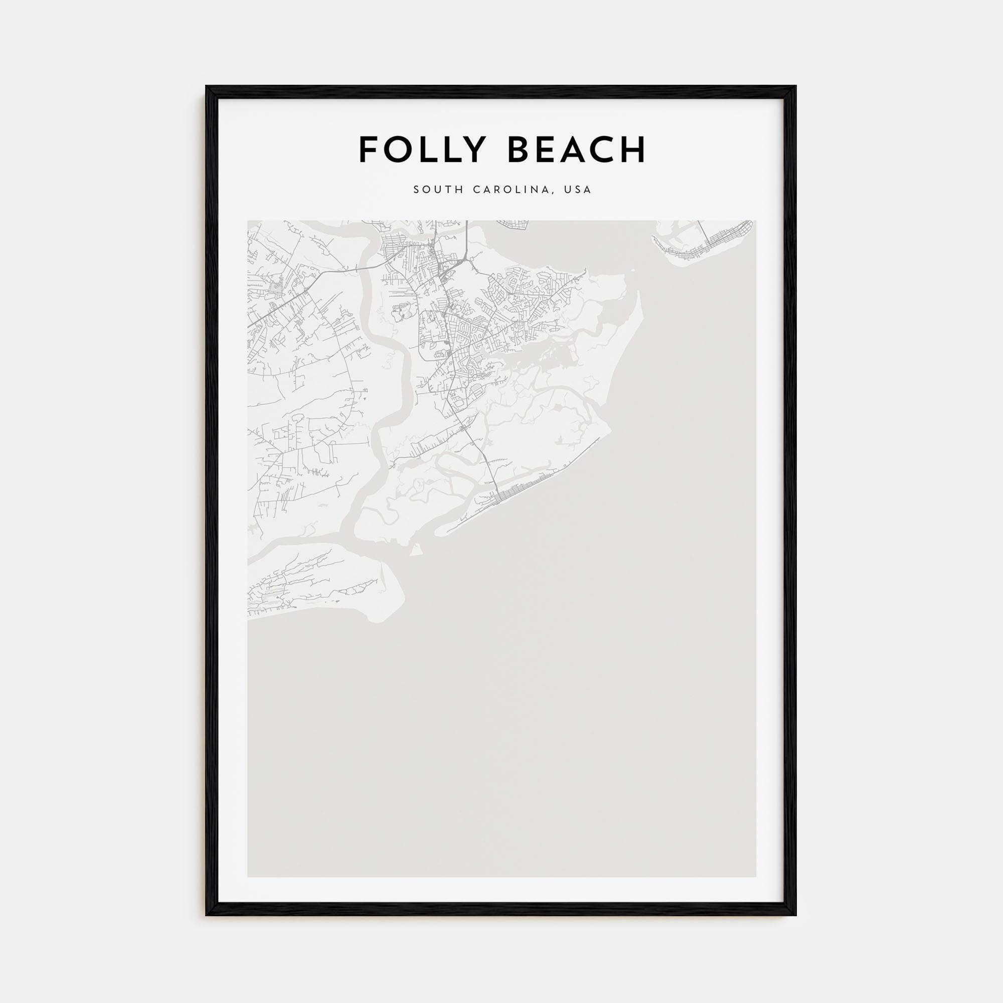 Folly Beach Map Portrait Poster