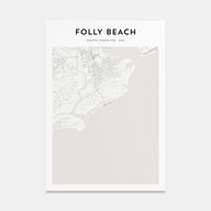 Folly Beach Map Portrait Poster