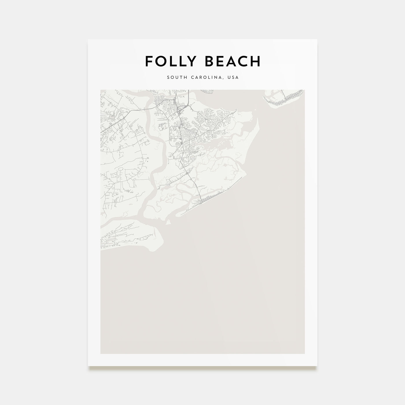 Folly Beach Map Portrait Poster