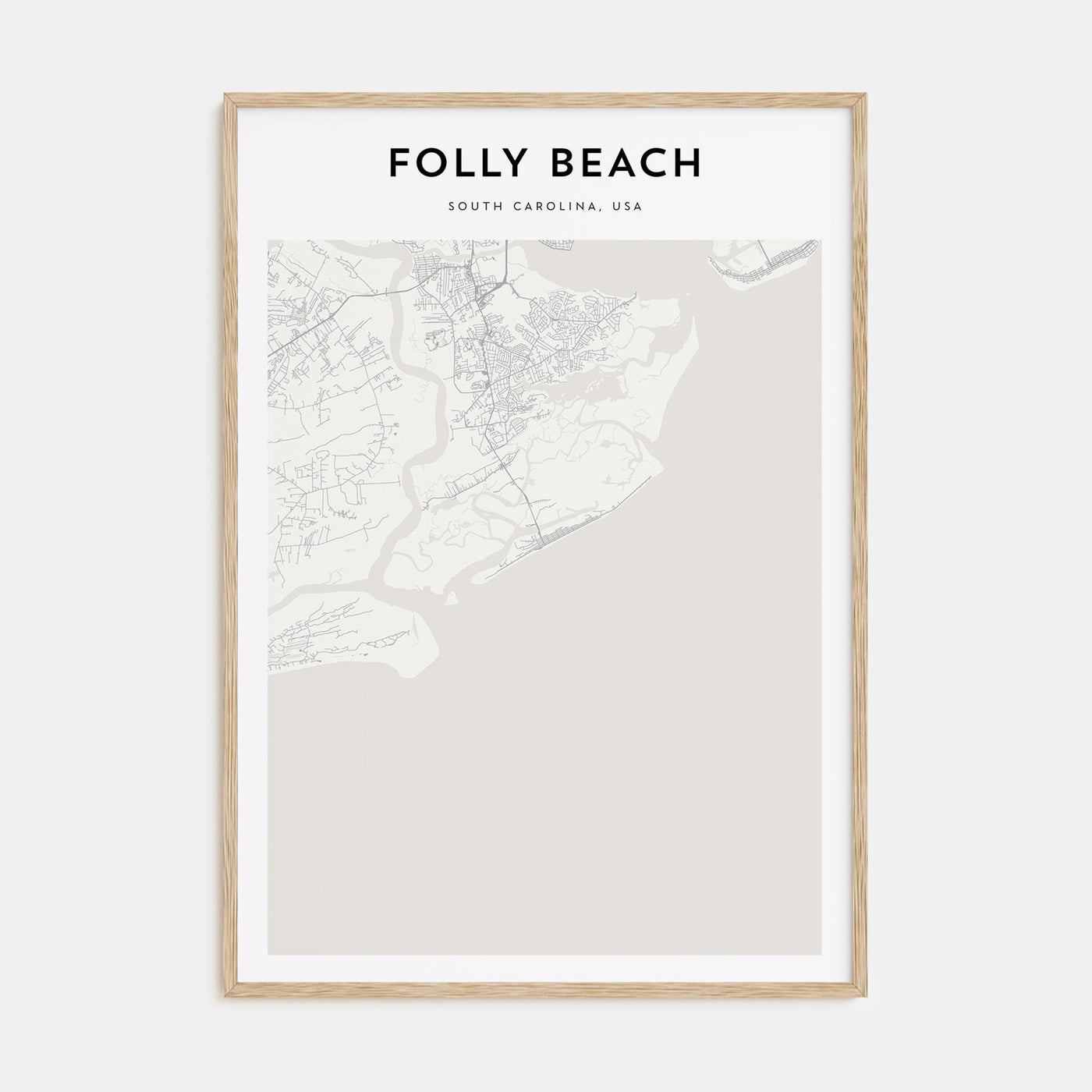 Folly Beach Map Portrait Poster