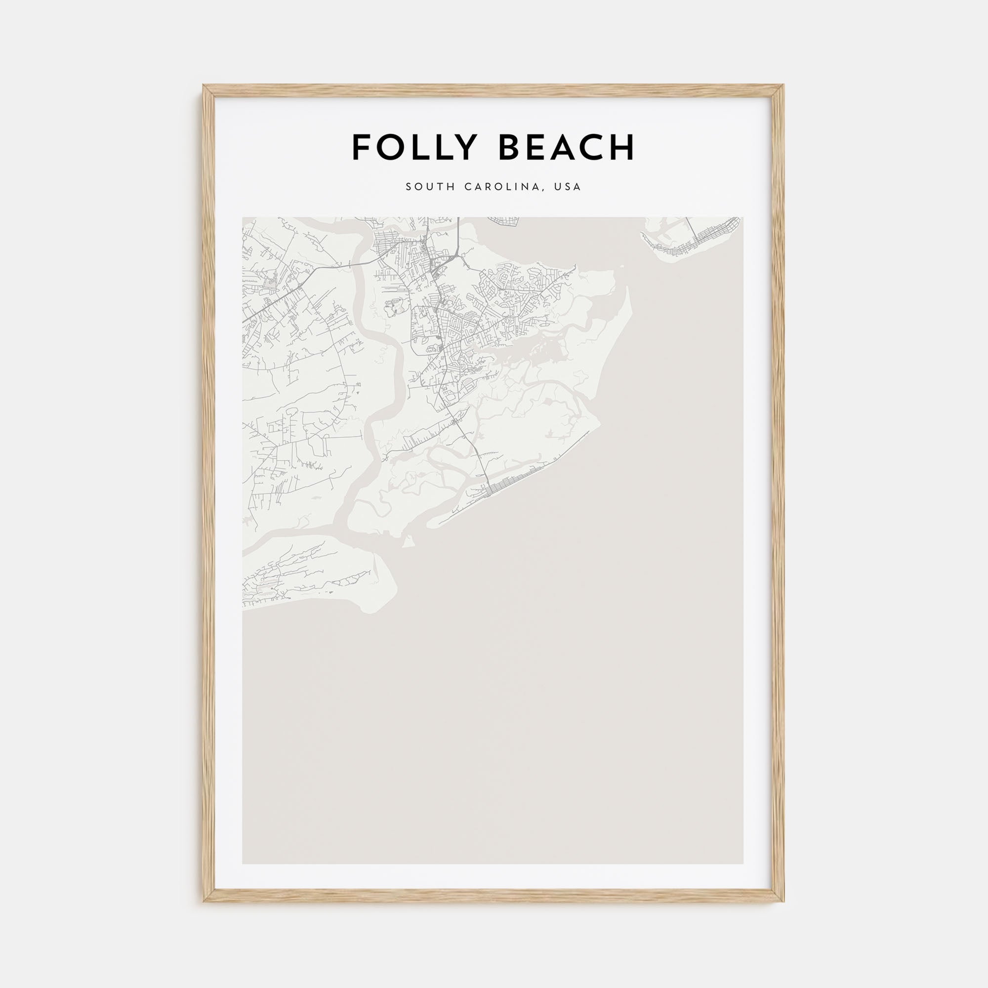 Folly Beach Map Portrait Poster