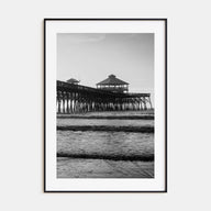 Folly Beach Photo B&W Poster