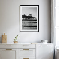 Folly Beach Photo B&W Poster
