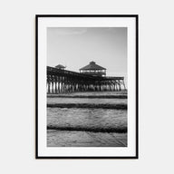 Folly Beach Photo B&W Poster