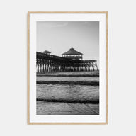 Folly Beach Photo B&W Poster
