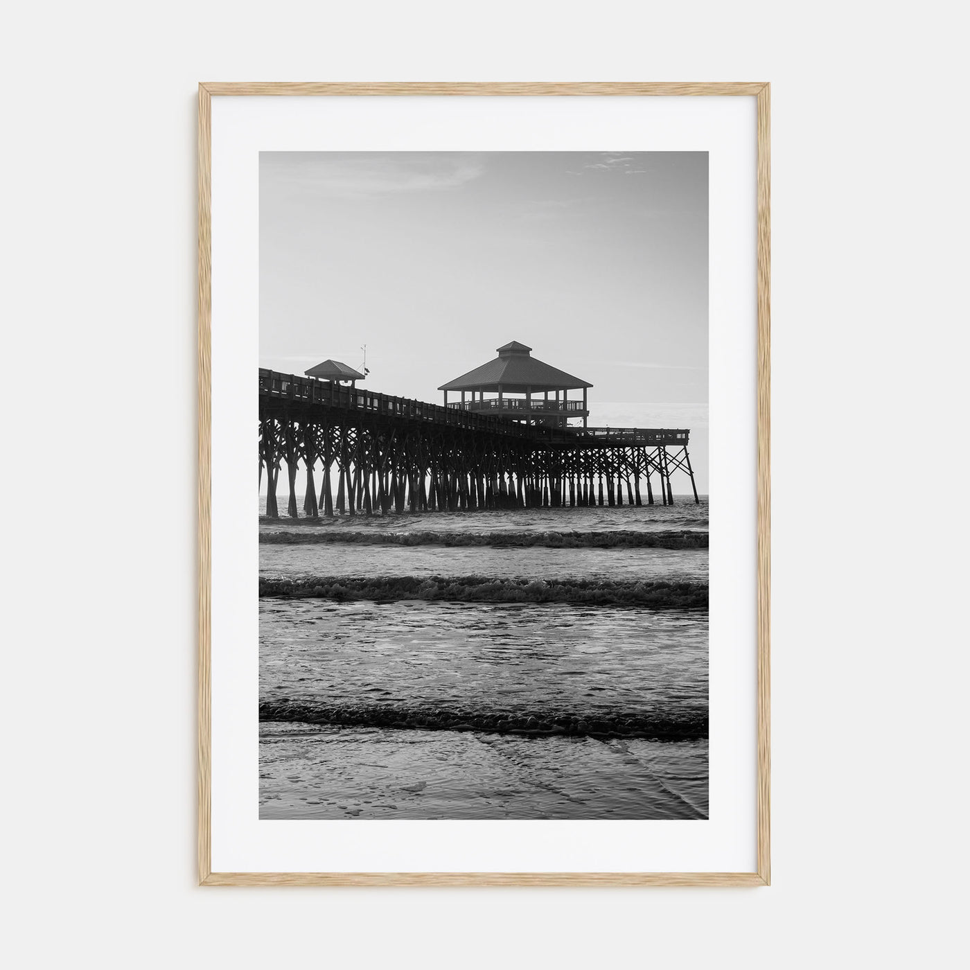 Folly Beach Photo B&W Poster