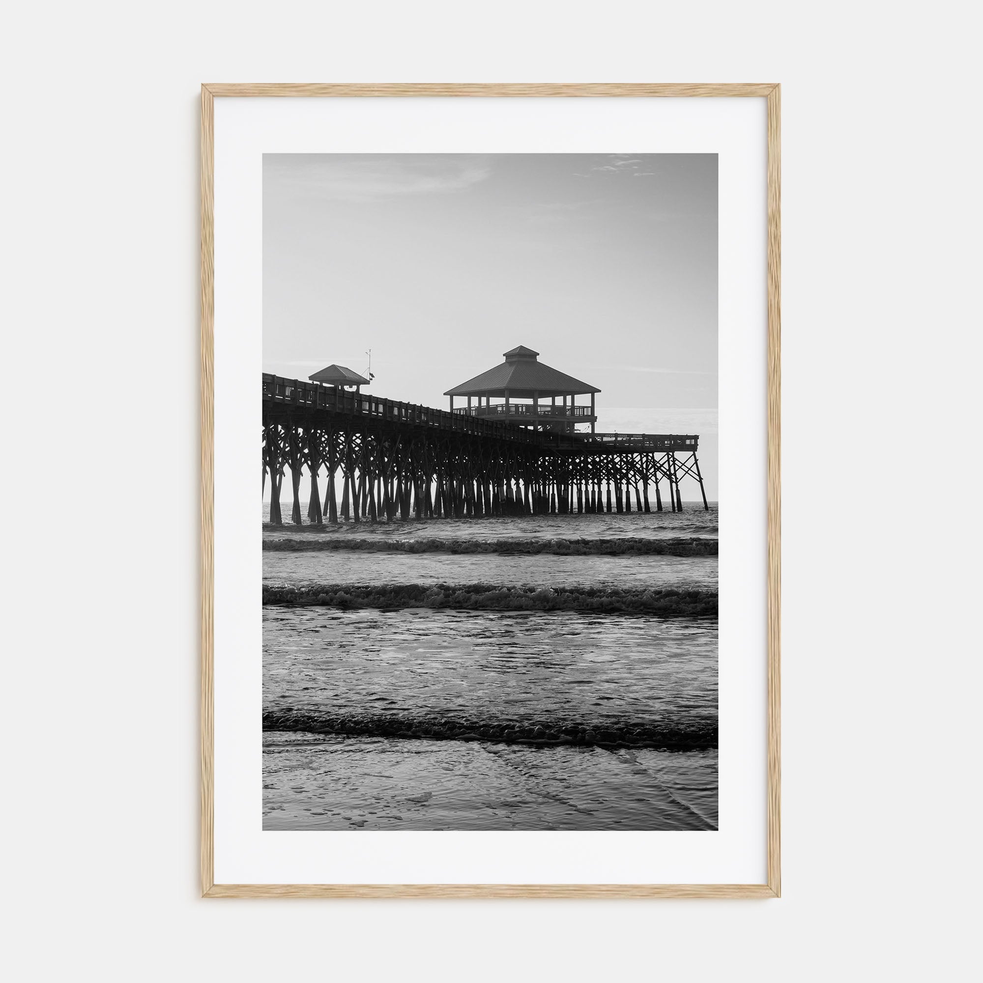 Folly Beach Photo B&W Poster