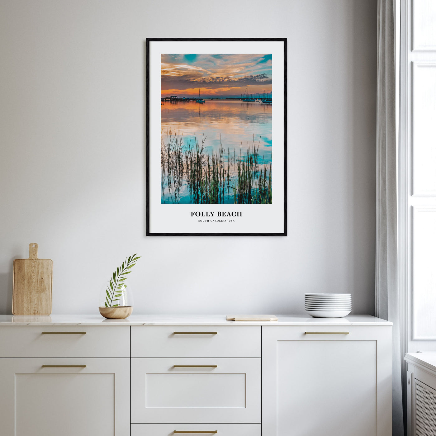 Folly Beach Portrait Color Poster