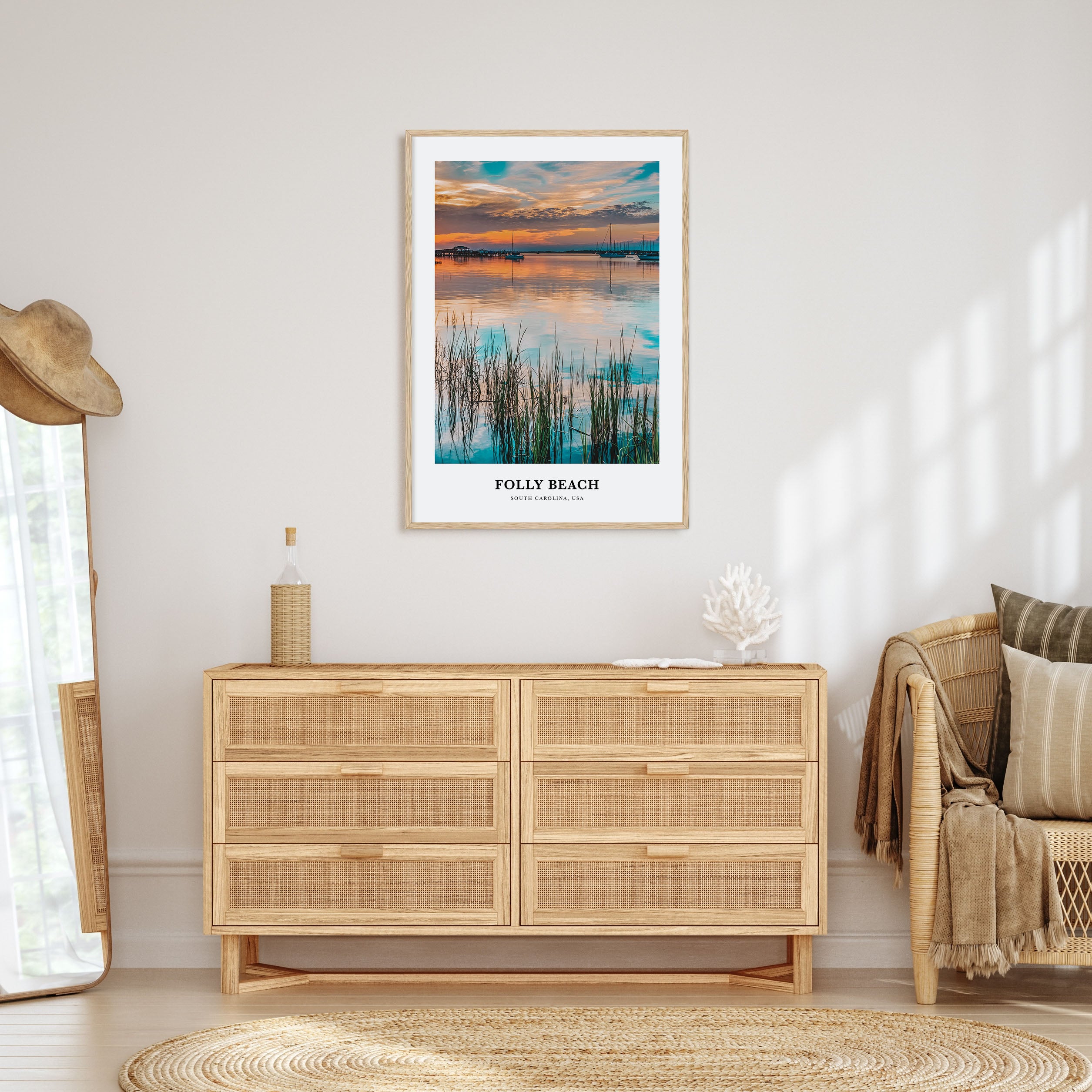 Folly Beach Portrait Color Poster